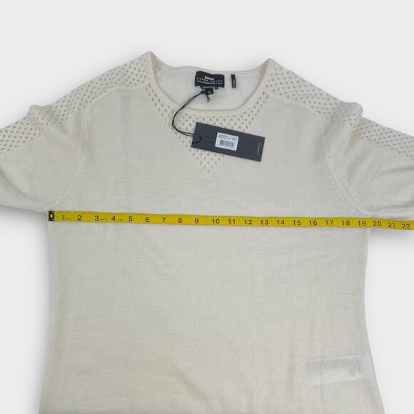 Barbour x Range Rover Ratio Knit Crewneck Sweater in Vanilla Size US 12 NEW - Picture 8 of 8